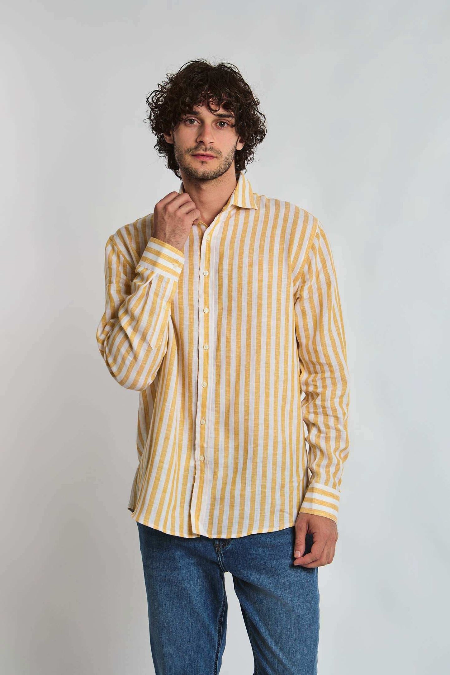 قميص الرجال العادي - وردي