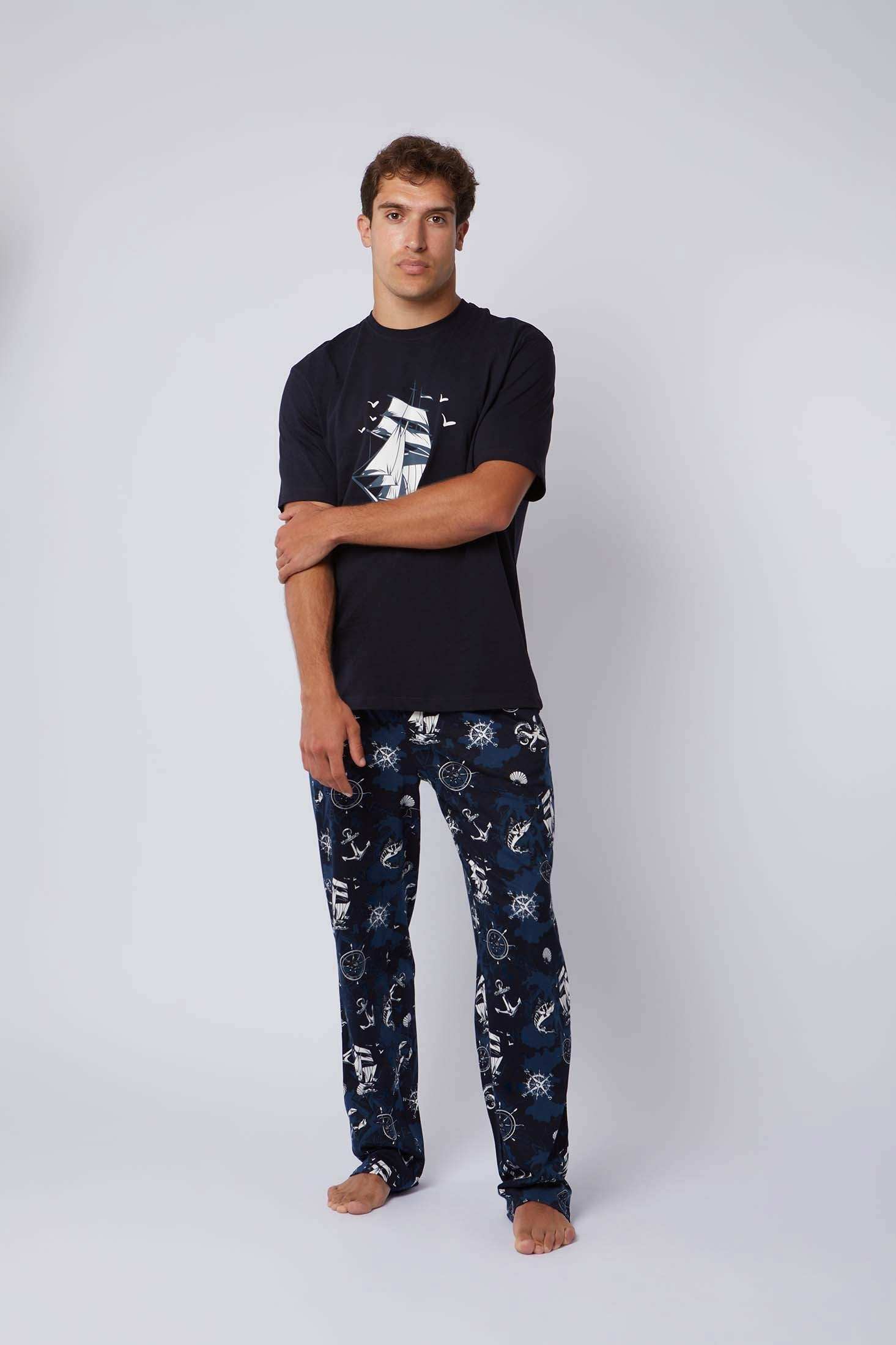 Men Regular Fit Pyjama - Navy