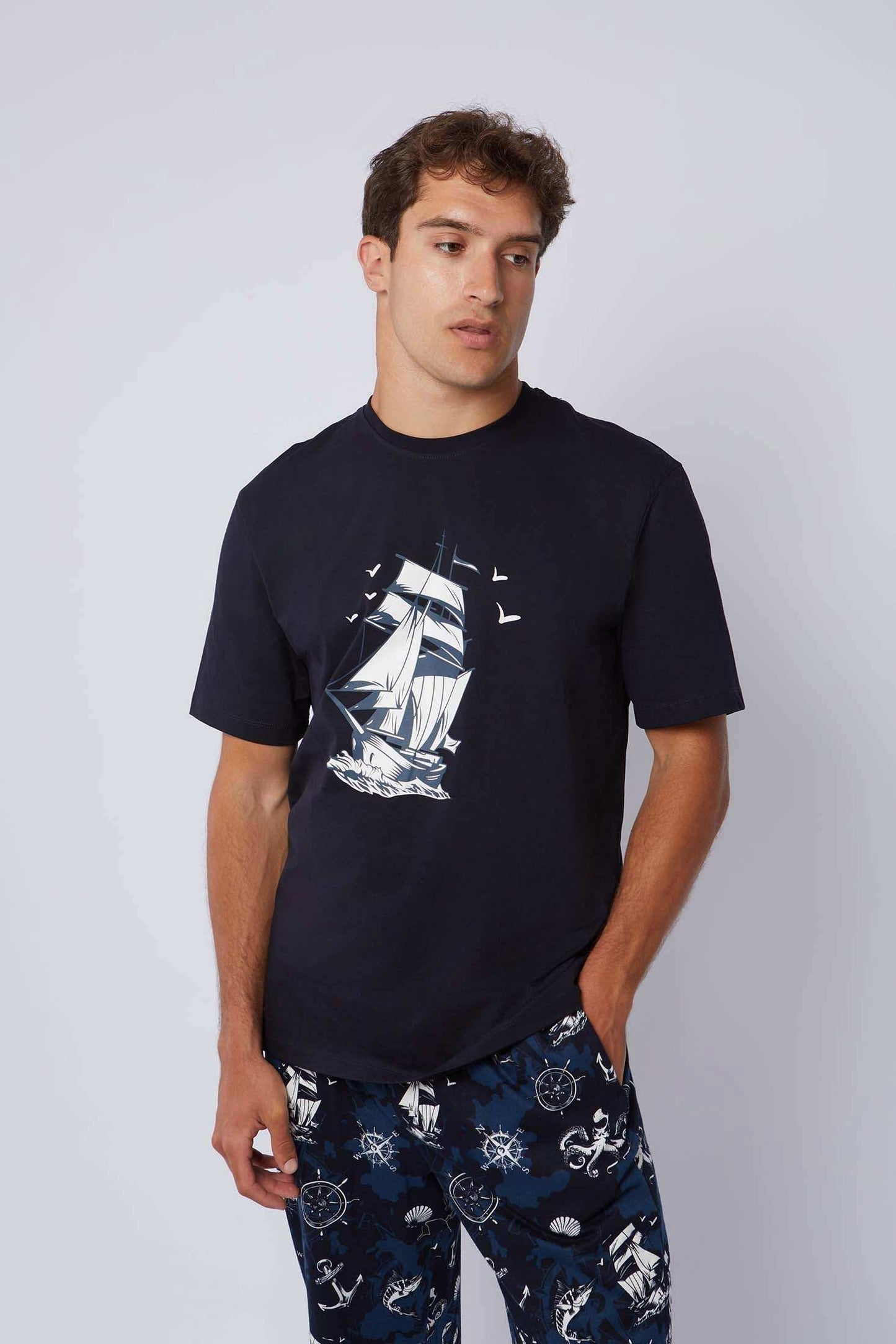 Men Regular Fit Pyjama - Navy