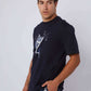 Dalydress men's casual navy t-shirt with swordfish print and patterned shorts