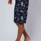 Dalydress men's navy shorts with nautical print, casual wear, model standing indoor