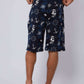 Dalydress men's navy shorts with nautical print, casual wear, back view