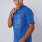 Dalydress men’s blue t-shirt with 'Fish' graphic, casual summer fashion
