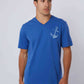 Dalydress men's blue short-sleeve anchor print pajama set, casual sleepwear.