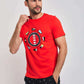 Dalydress men's red t-shirt with yacht club lighthouse print and navy anchor pants