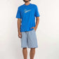 Dalydress men’s blue graphic t-shirt and checkered shorts, casual summer wear