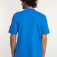 Dalydress men's casual blue t-shirt and plaid shorts, back view, studio shot