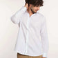 Dalydress men’s white button-down shirt with beige pants, casual modern fashion