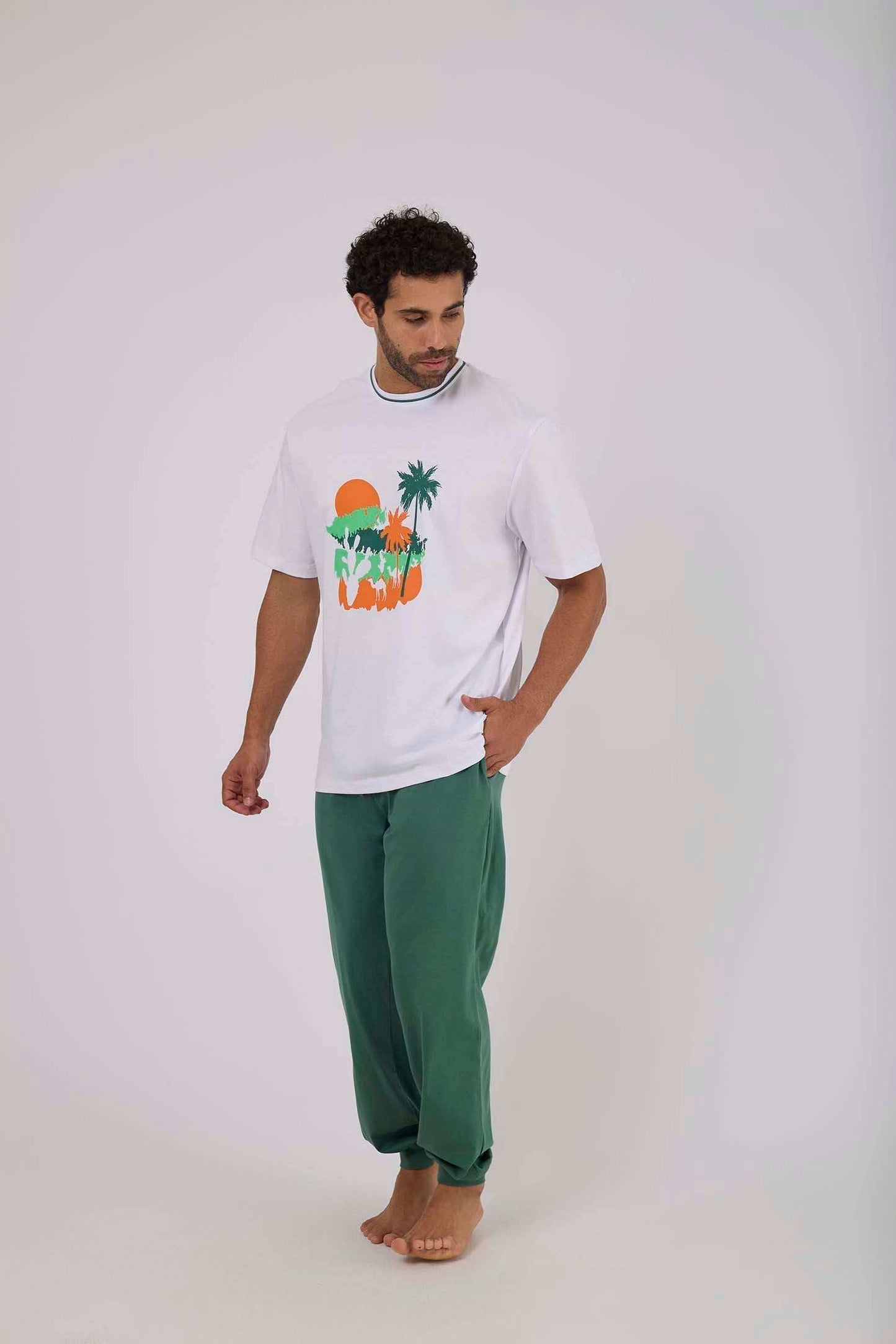 Men Regular Fit Pyjama - Green