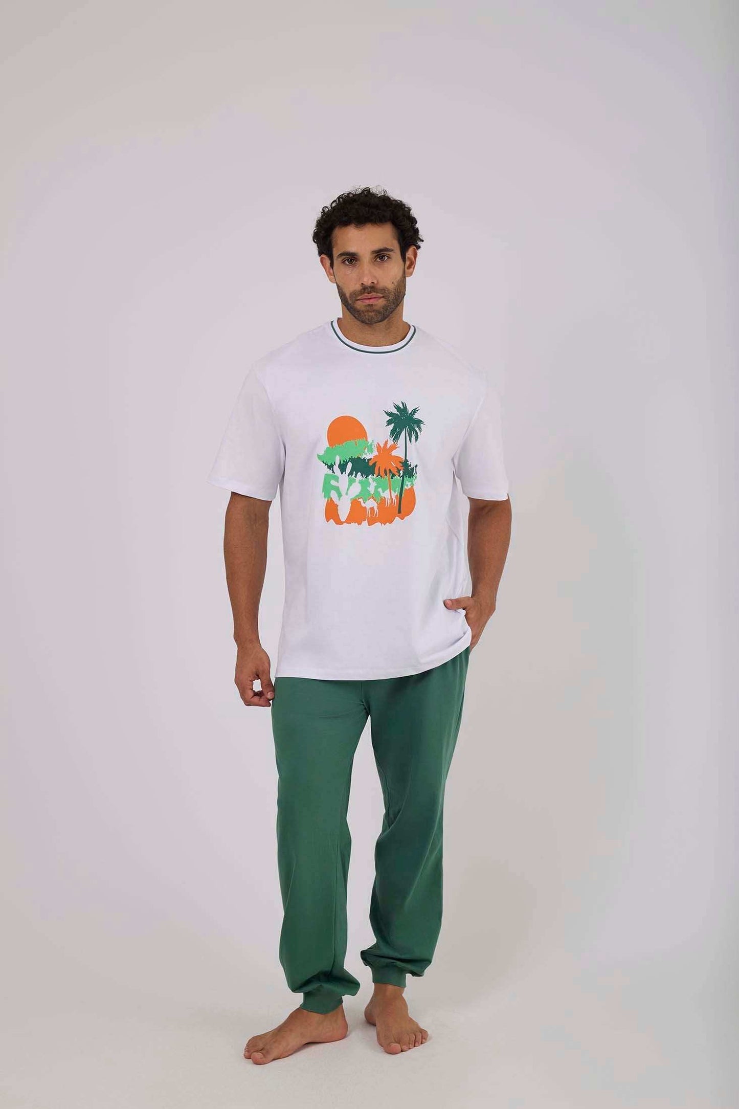 Men Regular Fit Pyjama - Green