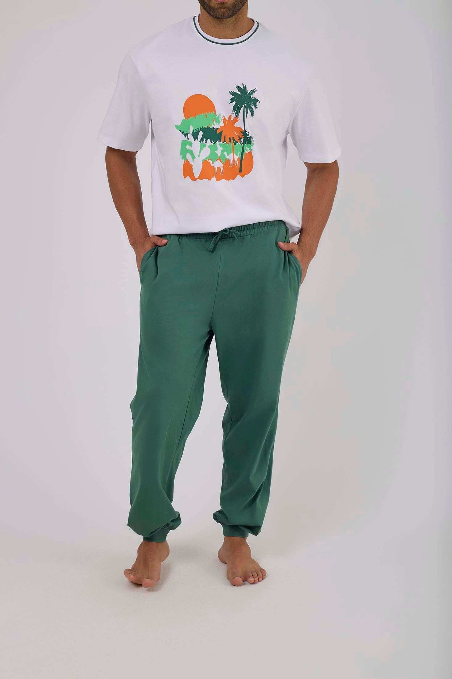 Men Regular Fit Pyjama - Green