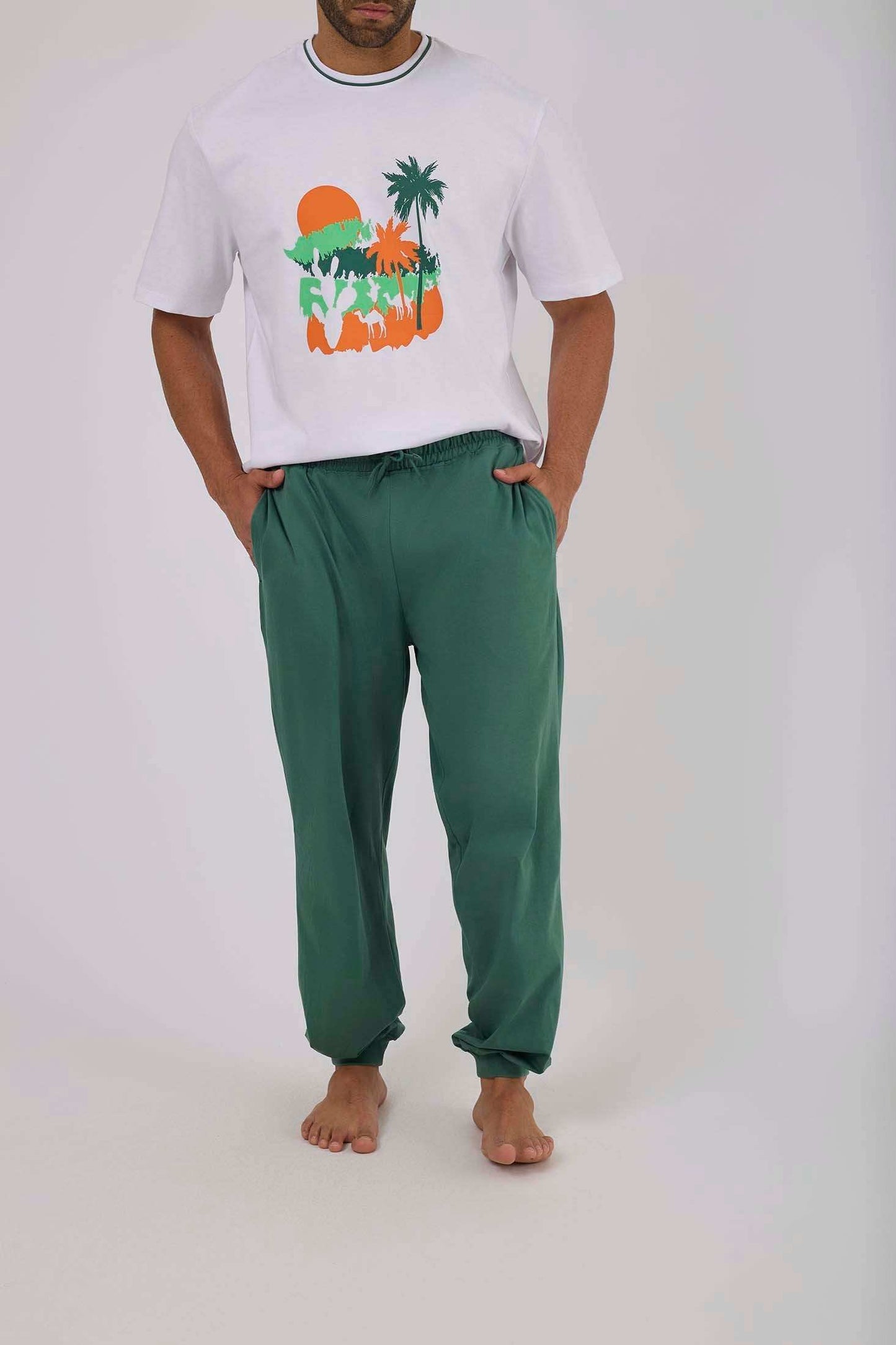 Men Regular Fit Pyjama - Green
