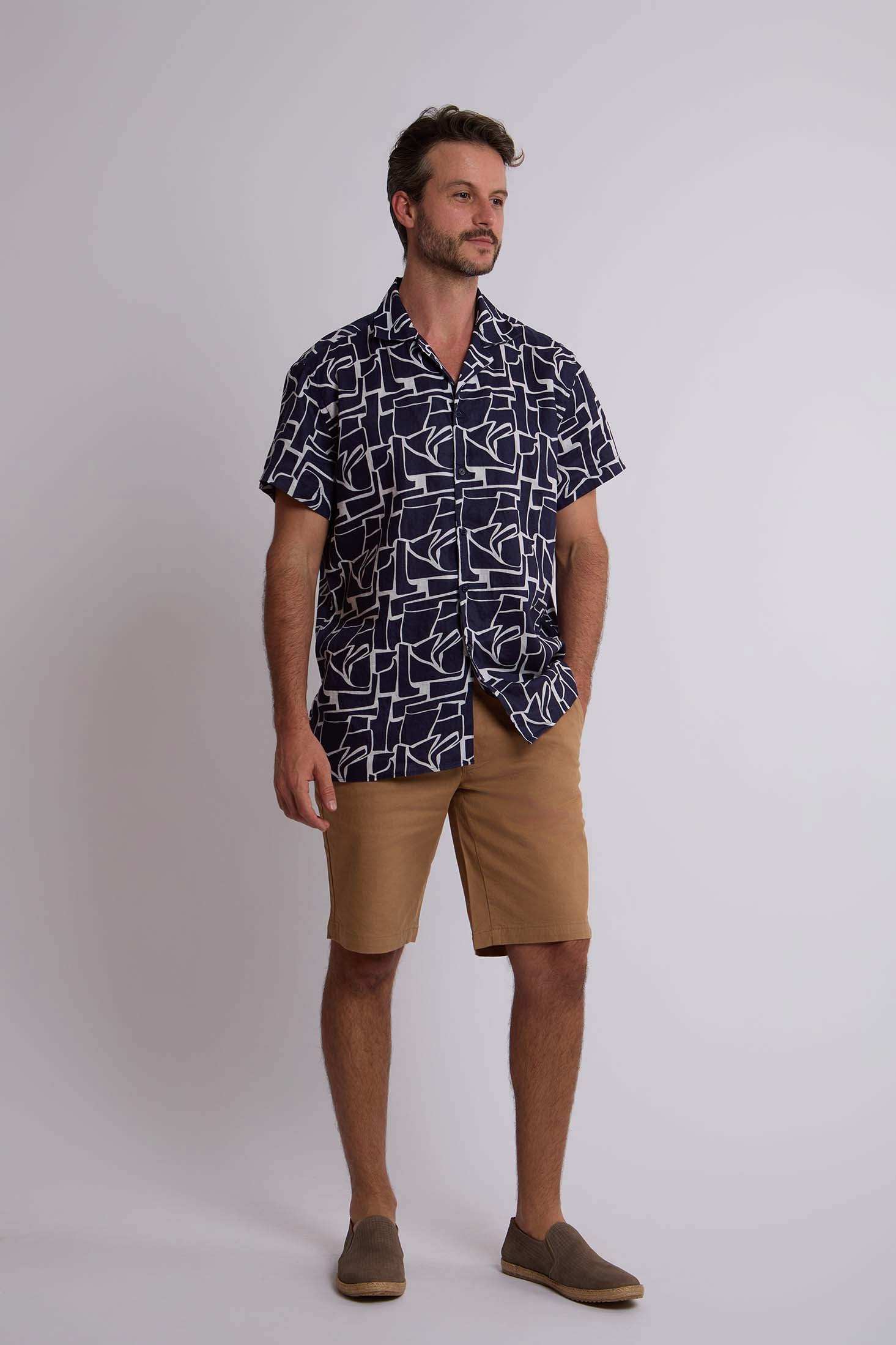 قميص رجالي عادي - كحلي