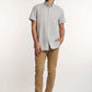 Dalydress men’s casual outfit with short sleeve striped shirt and beige pants