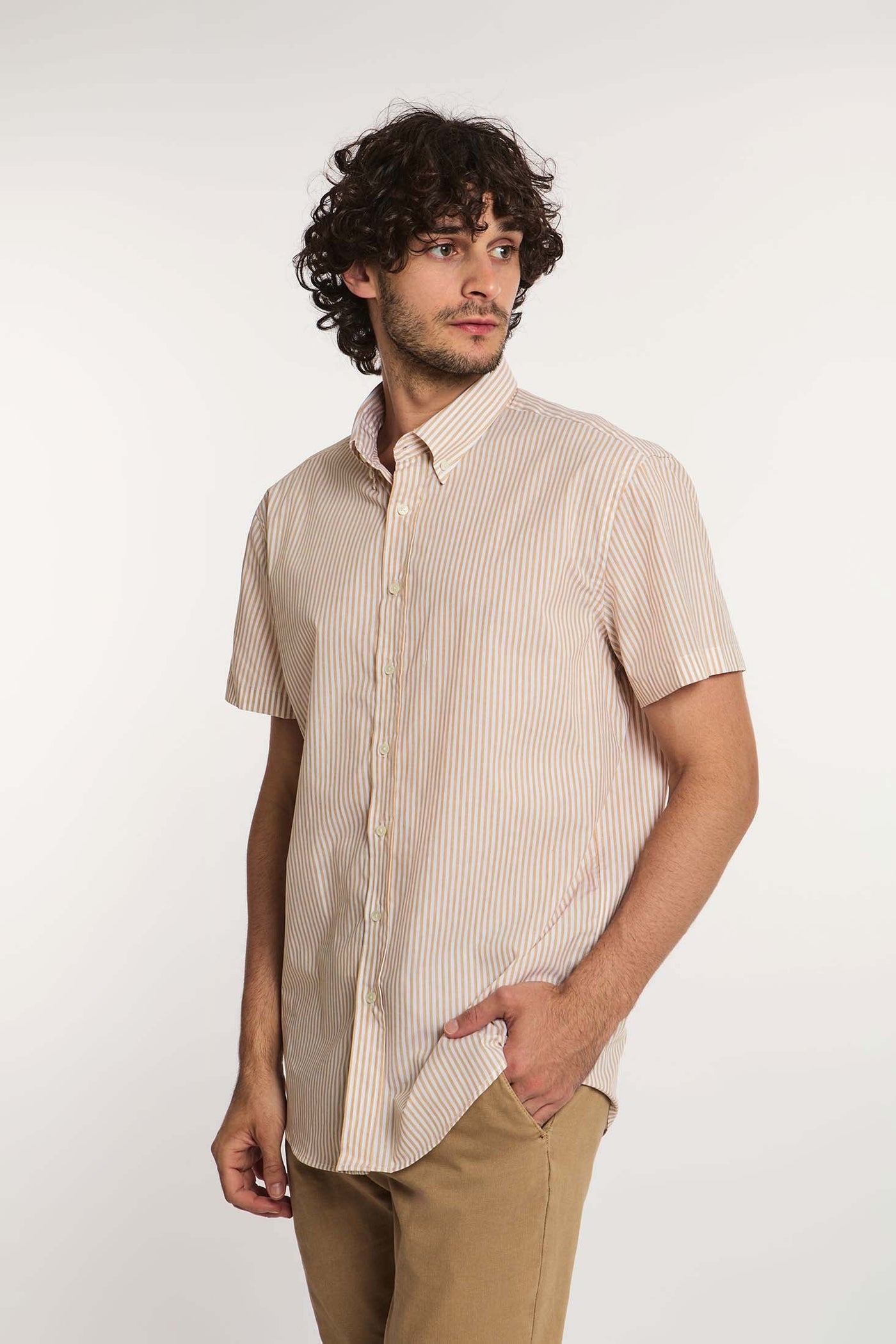 Men Regular Fit Shirt - Beige