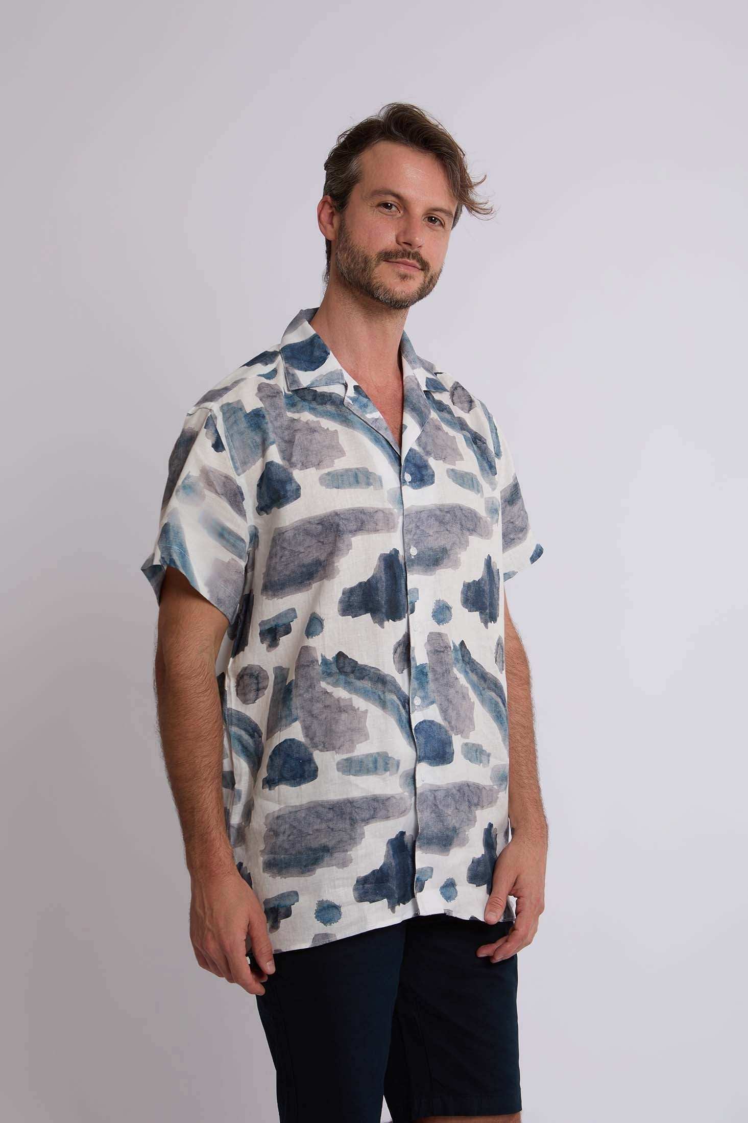 قميص رجالي عادي - كحلي