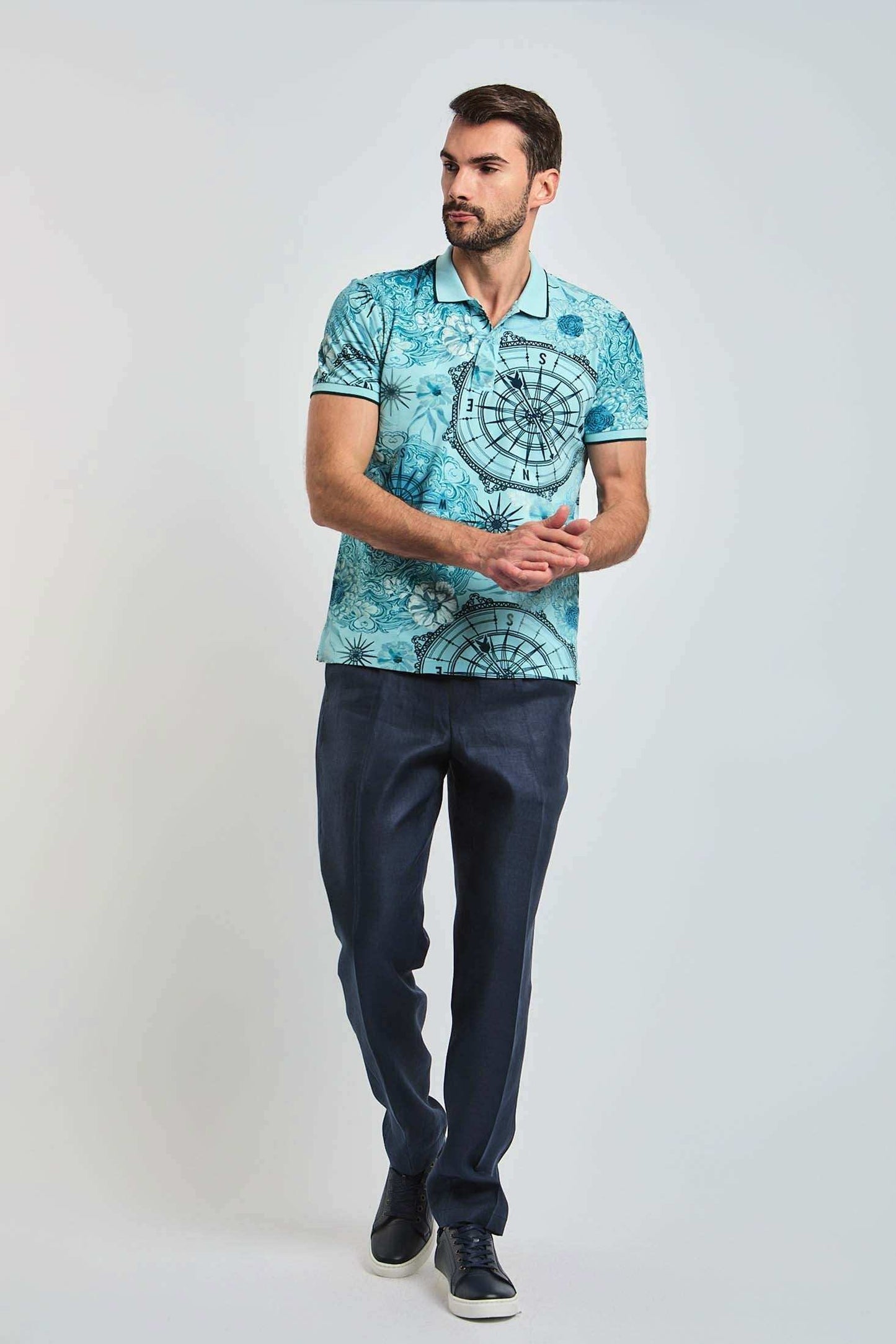 بولو الرجال العادي - الأبيض