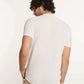 Dalydress casual men's white short sleeve shirt with beige pants, model back view