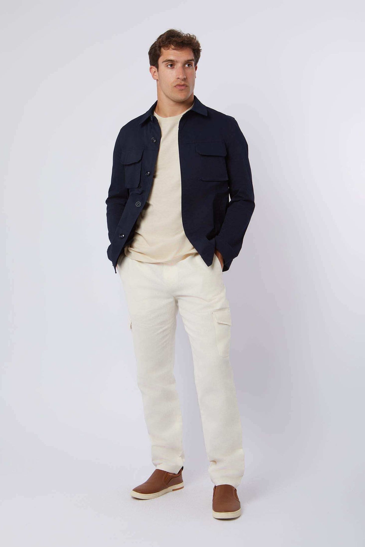 Men Regular Fit Over Shirt -  Navy