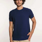 Dalydress men's navy blue short sleeve knit shirt with beige pants, casual fashion