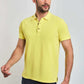 قميص بولو رجالي بقصّة عادية - أصفر