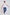 Dalydress men's white t-shirt and blue pants casual outfit, model standing, studio background