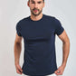 Dalydress men’s casual navy blue t-shirt with short sleeves, model wearing white pants
