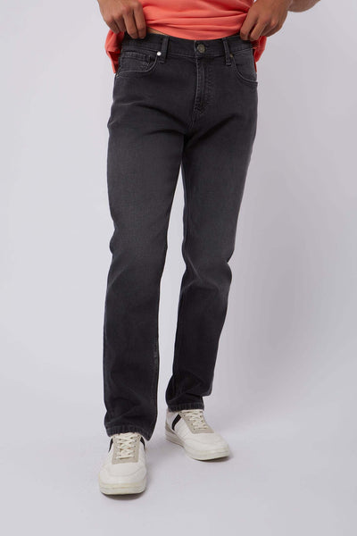 Men Regular Fit Straight Leg  Denim - Grey