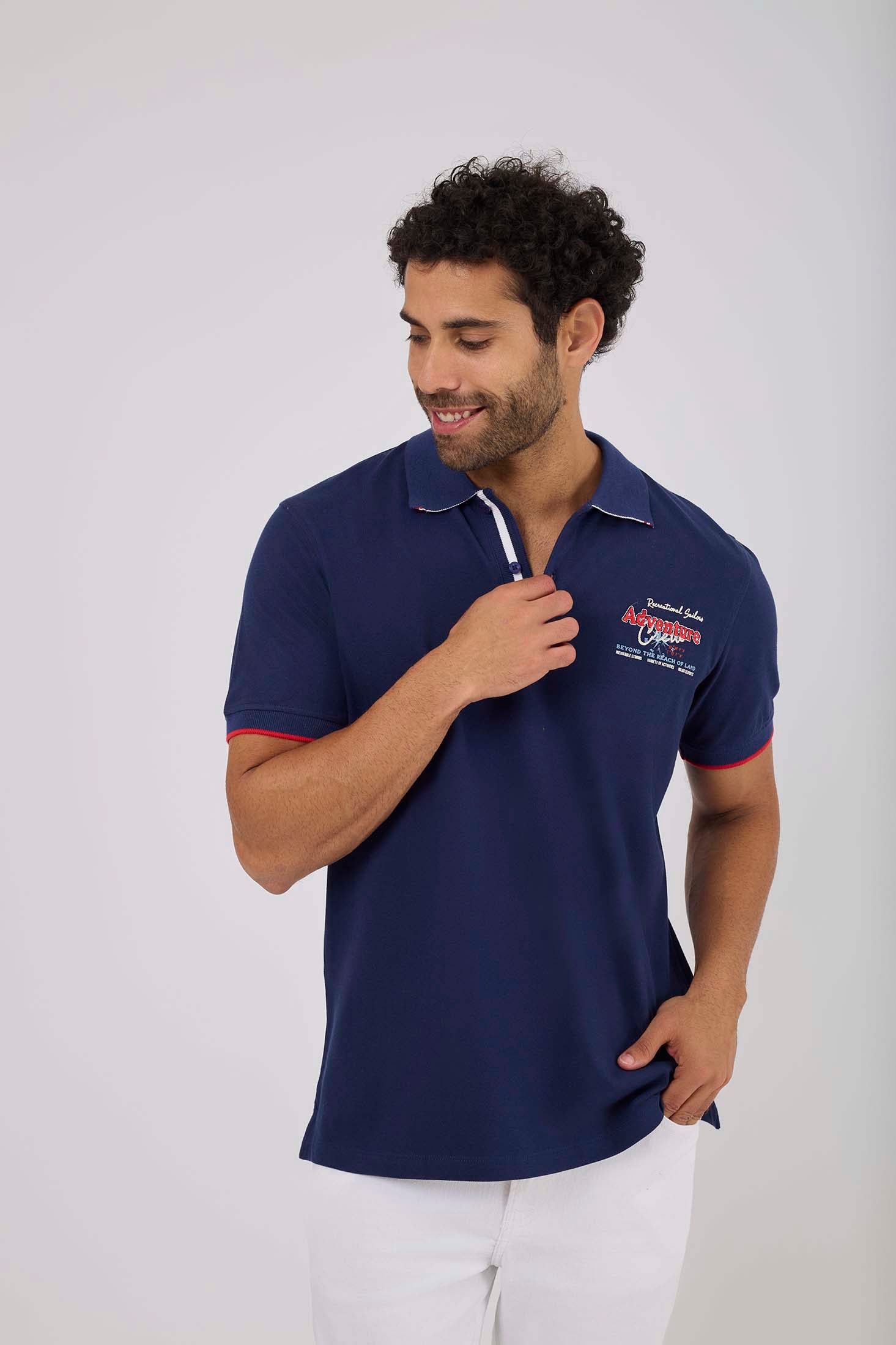 Men Regular Fit Polo - Dark Navy