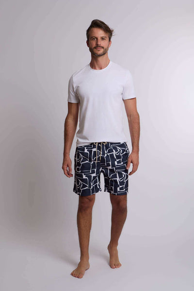 Men Regular Fit Swimming Short - Navy