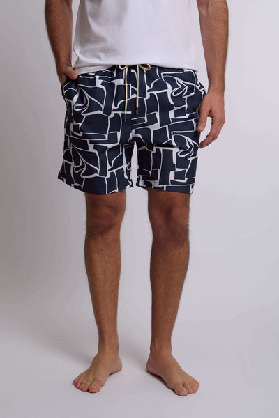 Men Regular Fit Swimming Short - Navy