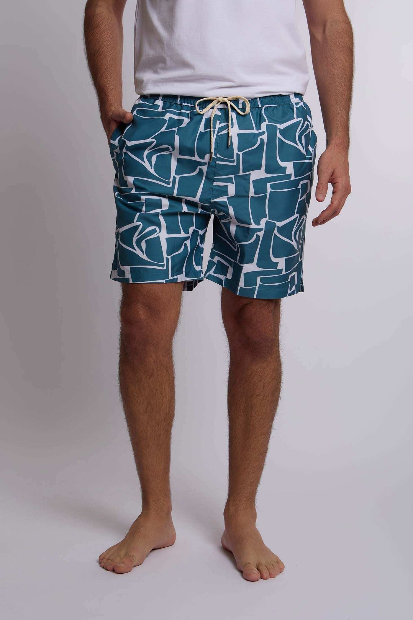 Men Regular Fit Swimming Short - Green