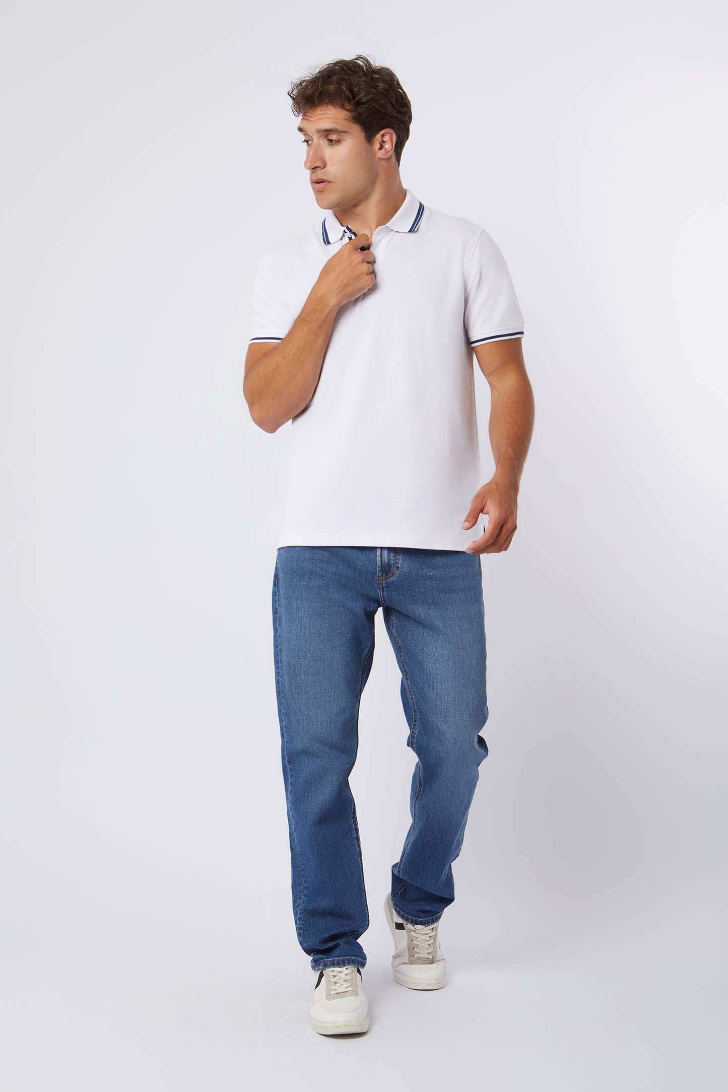 Men Regular Fit Polo - White