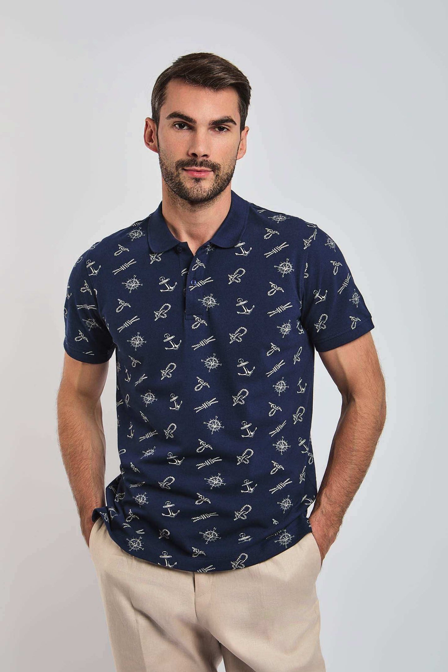 Men Regular Fit Polo - Navy