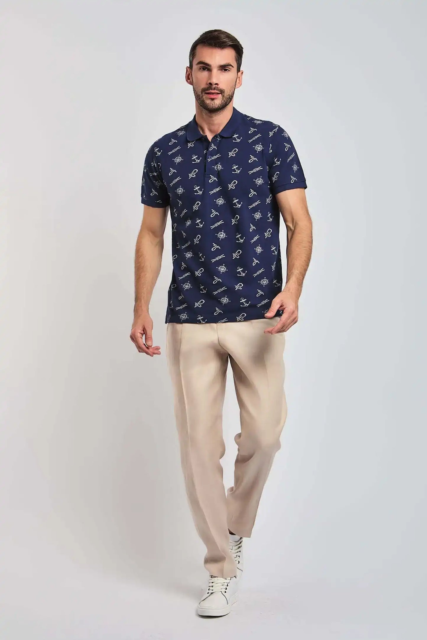 Men Regular Fit Polo - Navy