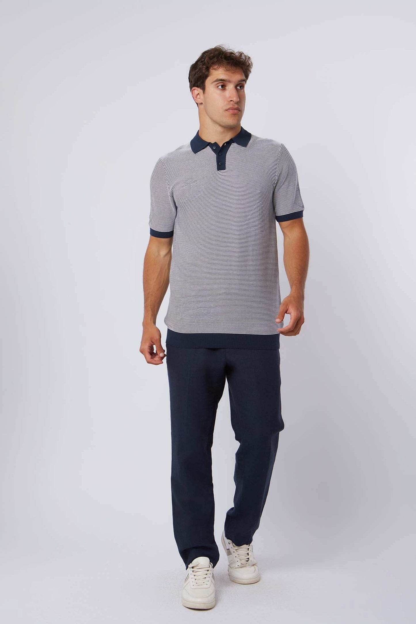 Men Regular Fit Polo - Dark Navy