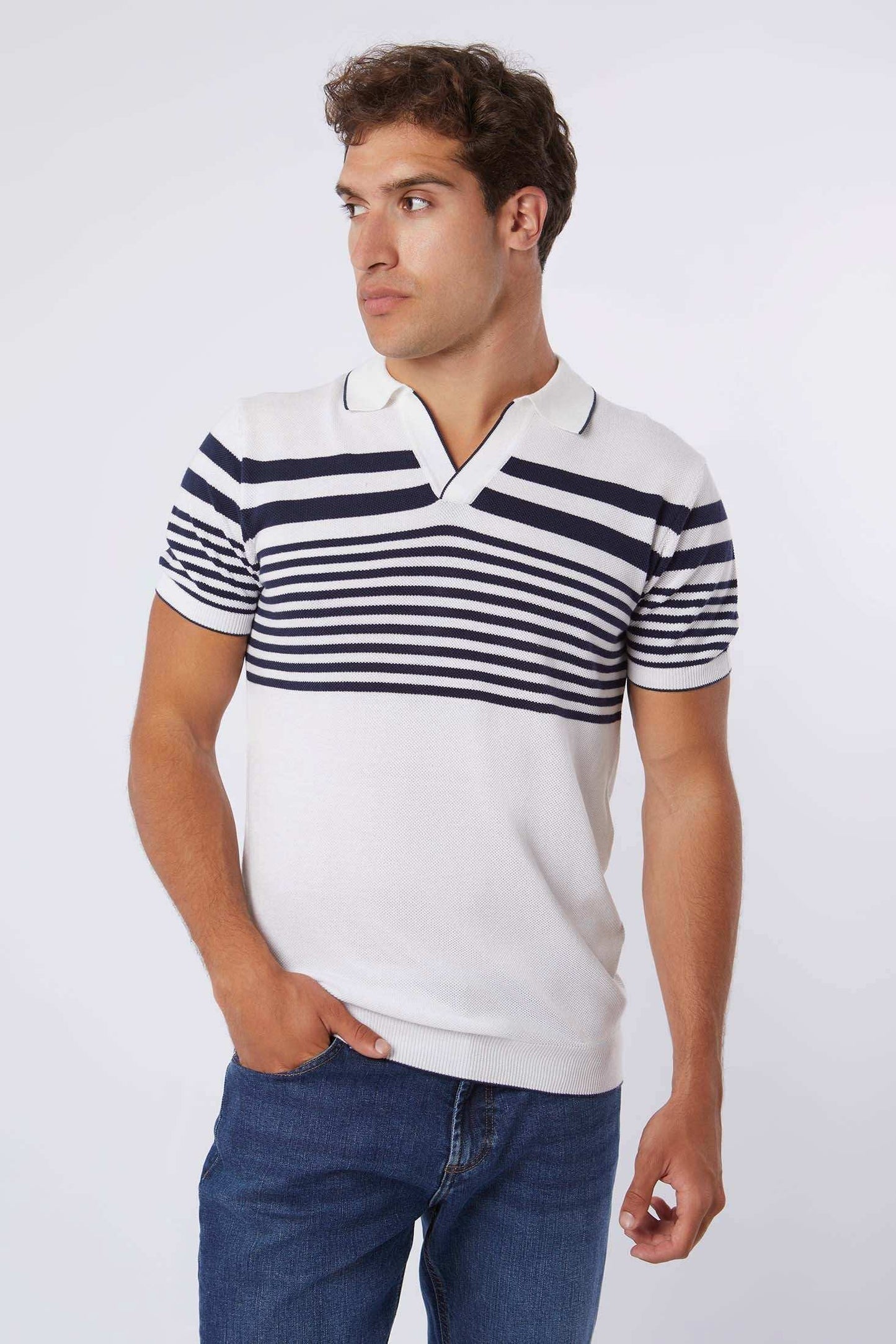 Men Regular Fit Polo - Blue Navy