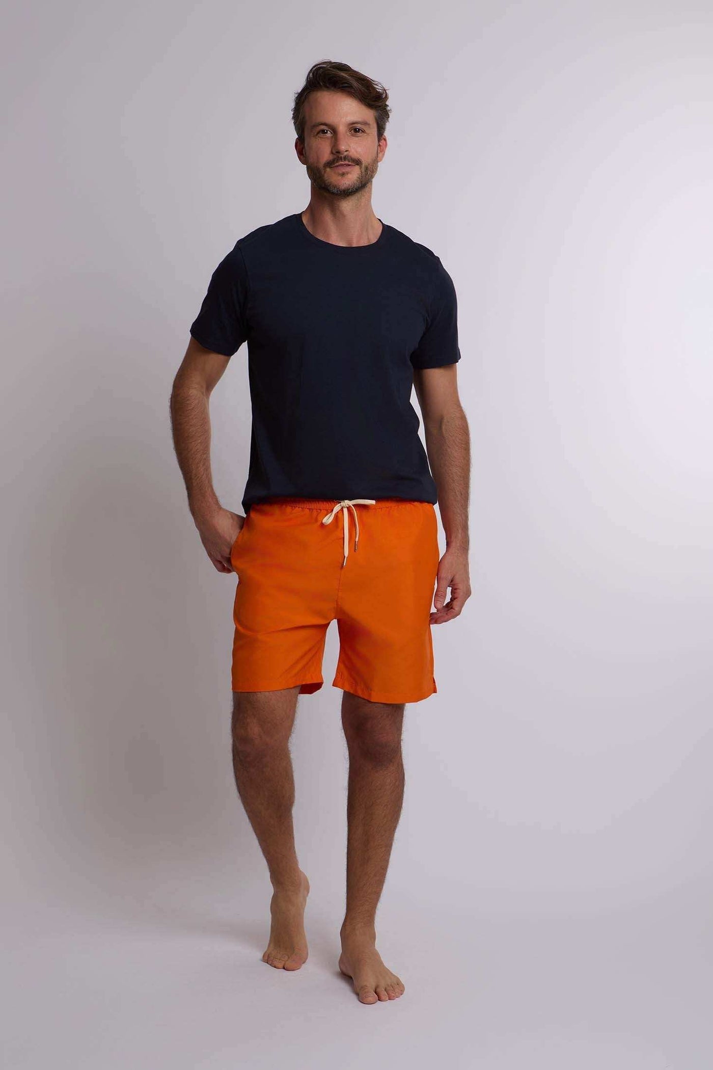 Men Regular Fit Swimming Short - Orange