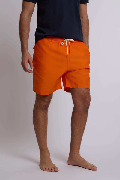 Men Regular Fit Swimming Short - Orange