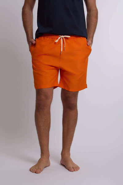 Men Regular Fit Swimming Short - Orange