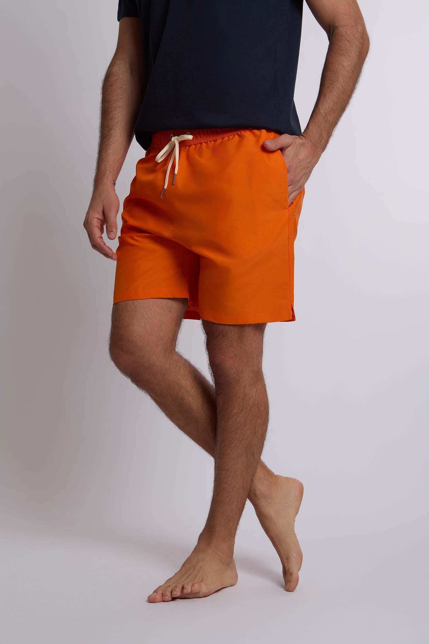 Men Regular Fit Swimming Short - Orange