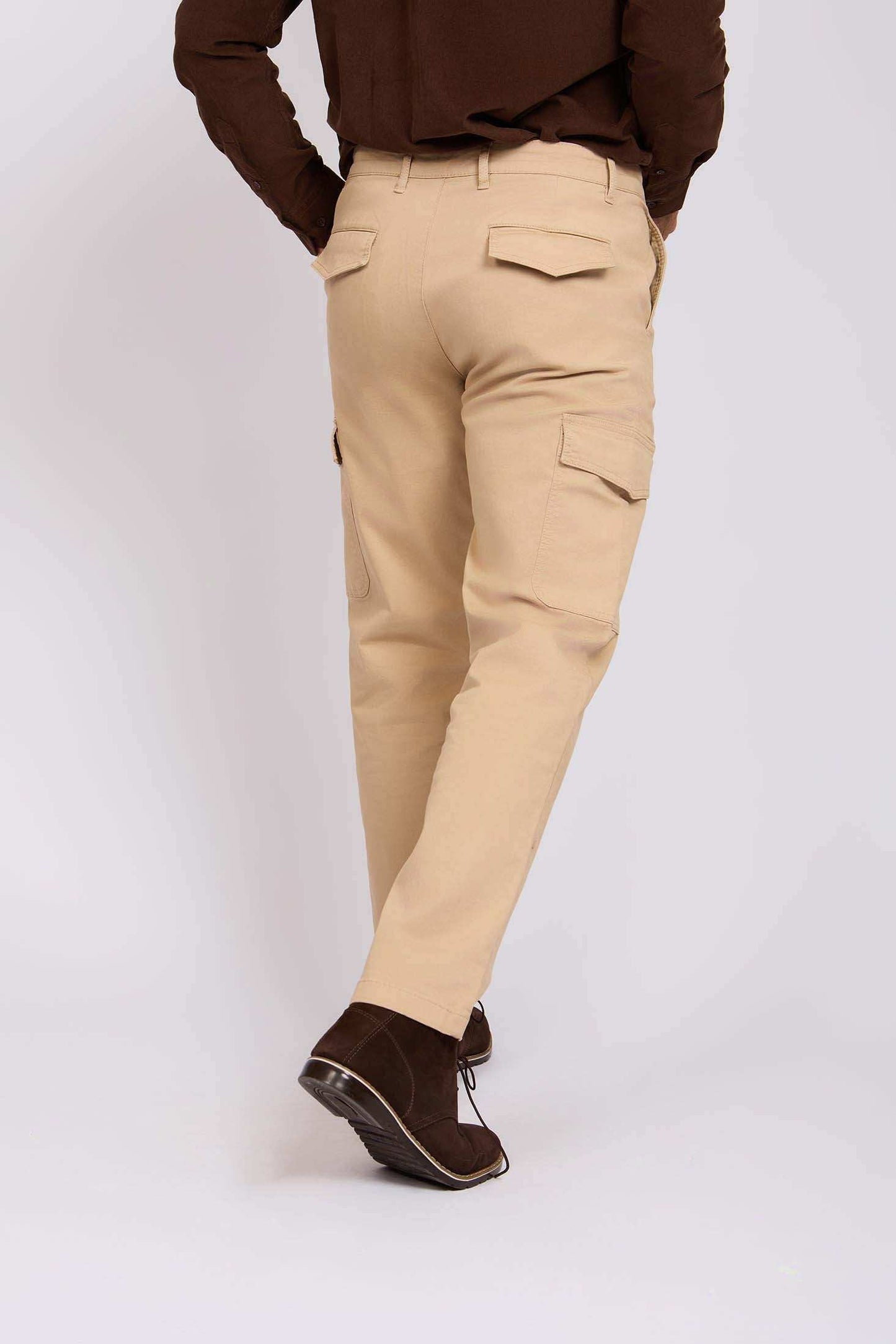 Men Regular Fit Pants Brown