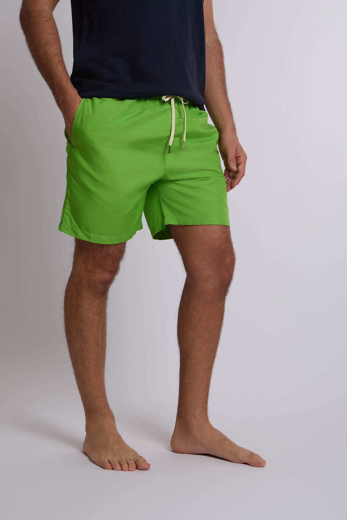 Men Regular Fit Swimming Short - Green