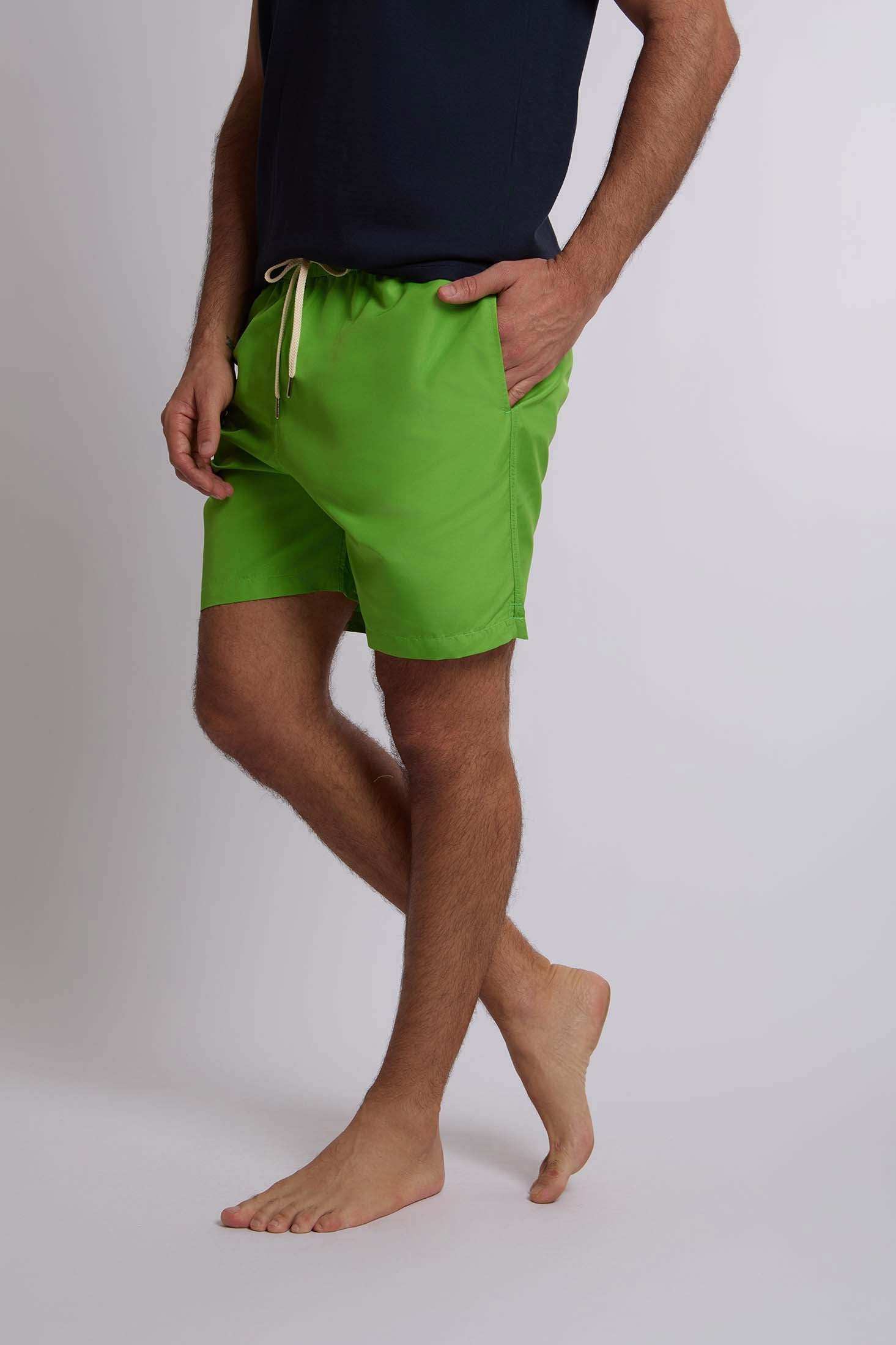 Men Regular Fit Swimming Short - Green