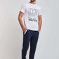 Dalydress men's nautical white t-shirt with anchor print and navy joggers, casual style