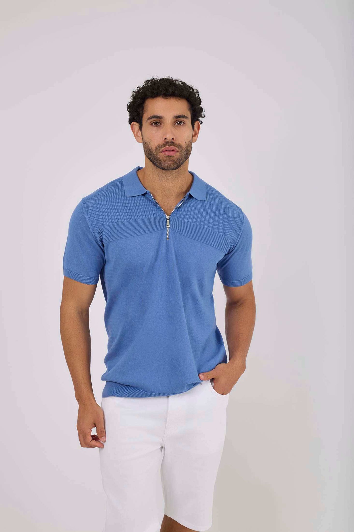 Men Regular Fit Polo - Blue