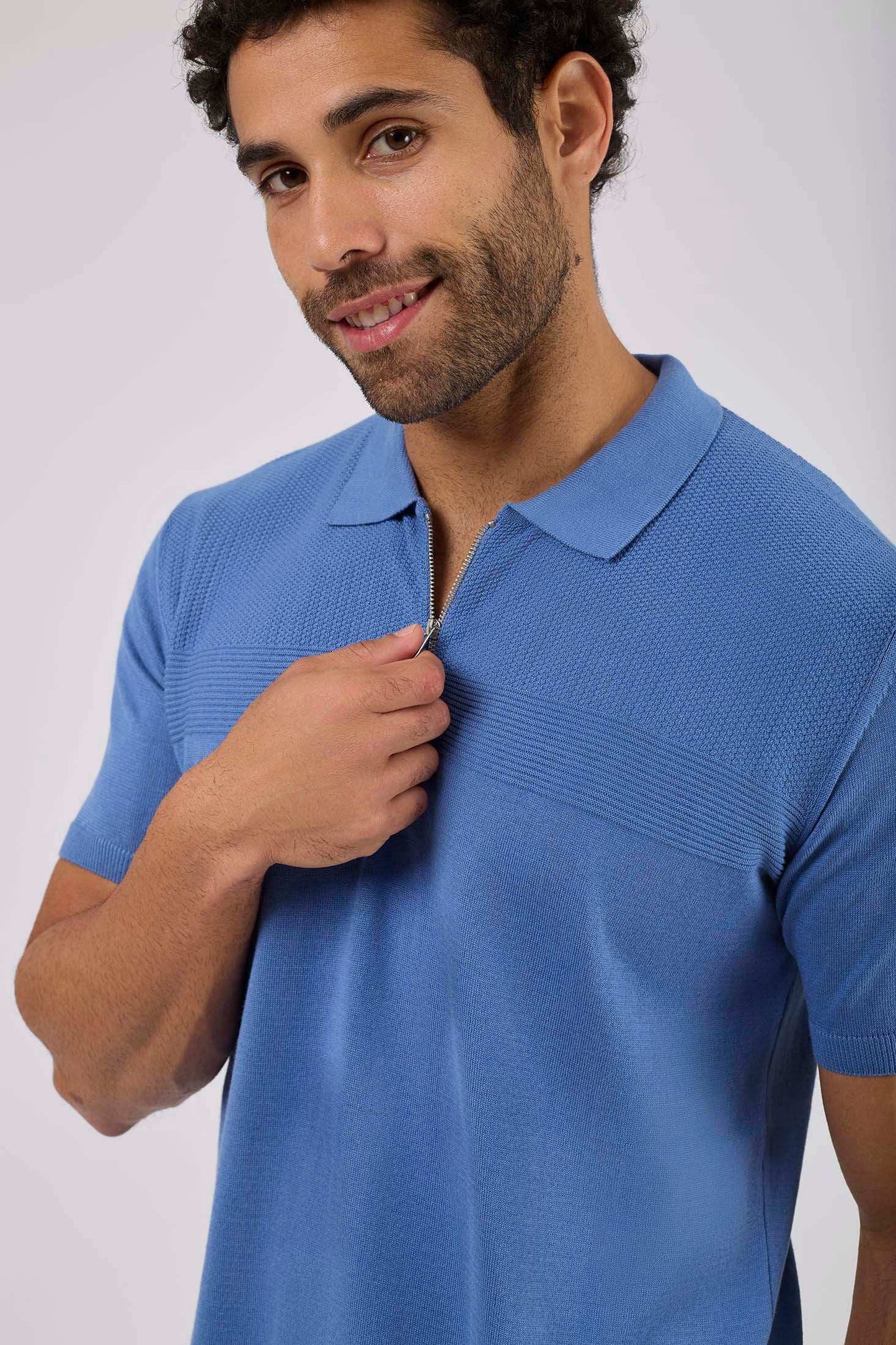 Men Regular Fit Polo - Blue
