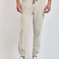 Dalydress men's light grey jogger pants with maroon drawstring, casual style