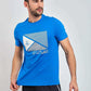 تي شيرت رجالي بقصّة عادية - أزرق