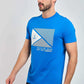 تي شيرت رجالي بقصّة عادية - أزرق